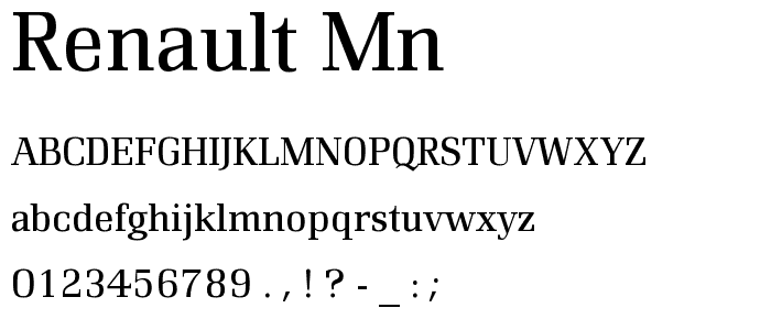 Renault MN  font